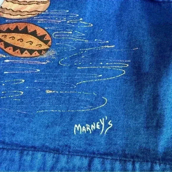 Vintage 80's Sundance Denim Vest Size Medium Acid Wash Painted Southwest Aztec - Picture 8 of 9